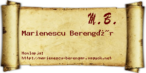 Marienescu Berengár névjegykártya